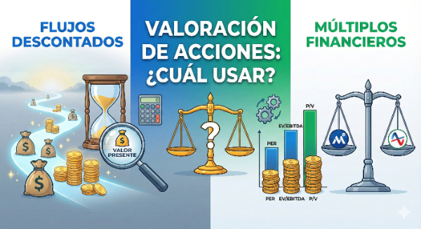 Valoración de Acciones: Flujos Descontados vs. Múltiplos Financieros – ¿Cuál Usar?